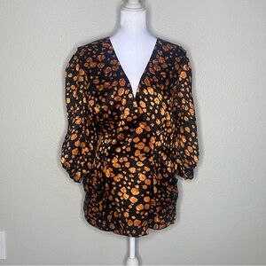 Elegant Silk Black and Gold Women's Top